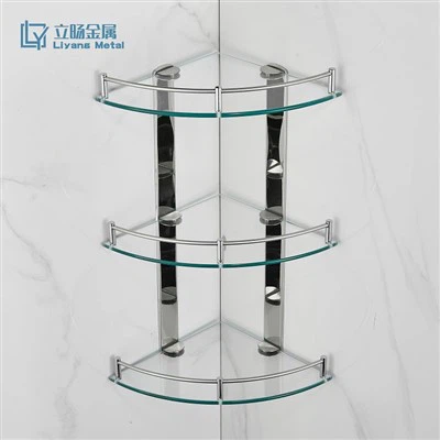 Étagère d'angle à 3 niveaux pour salle de bain