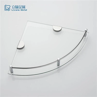 Étagère de salle de bain en verre chromé