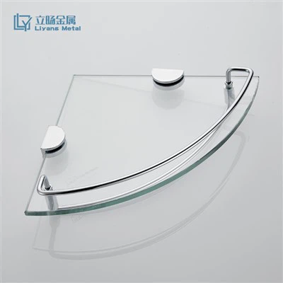 Étagère en verre avec porte-serviettes chromé