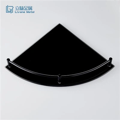 Étagère d'angle de douche noire