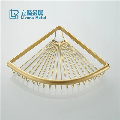 Étagère de douche d'angle dorée